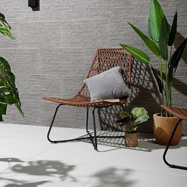 Materia Blanco White Concrete Effect 20mm Porcelain Paving Slabs