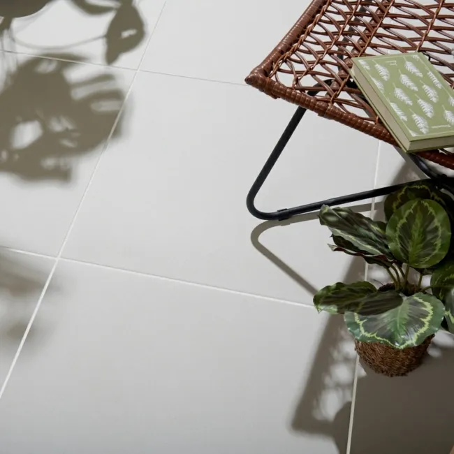 Materia Blanco White Concrete Effect 20mm Porcelain Paving Slabs