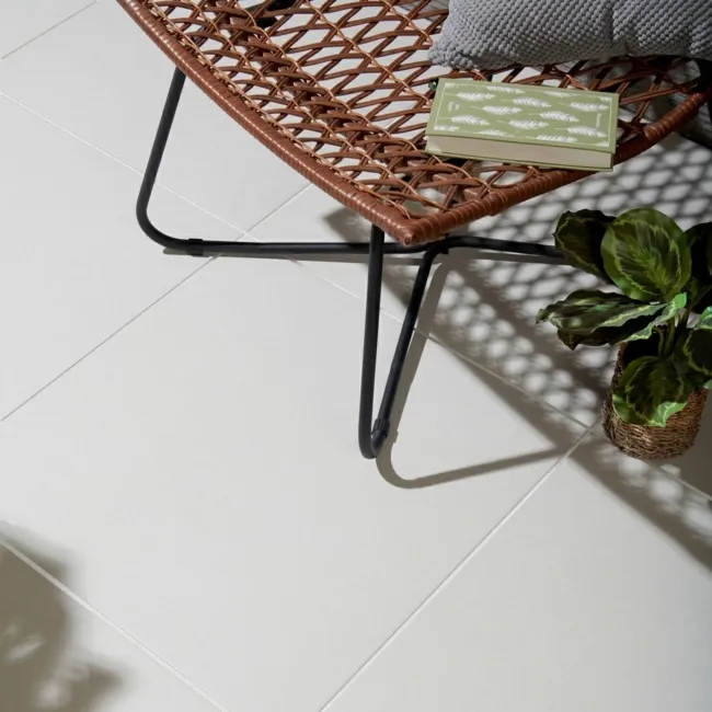 Materia Blanco White Concrete Effect 20mm Porcelain Paving Slabs