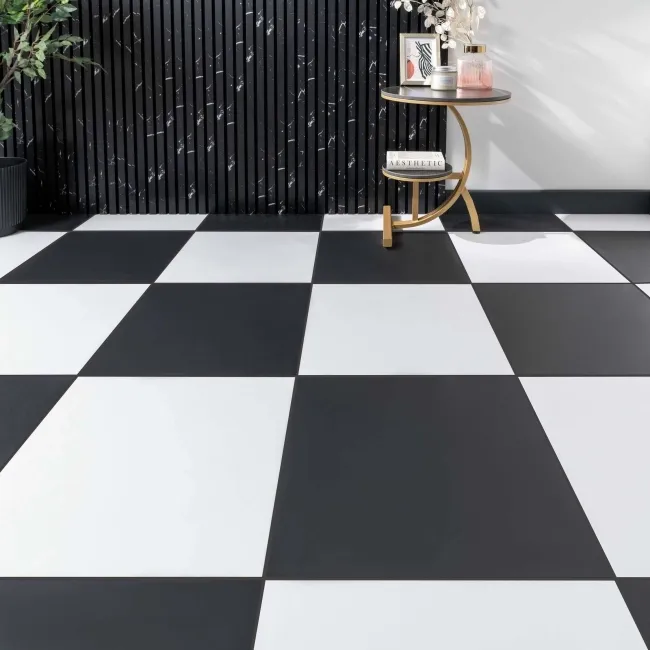 10.39 SQM Clearance Ebony Matt Pure White Tile (Unboxed)