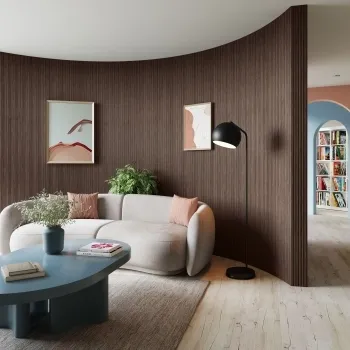 Trepanel Flex® Walnut Brown Pole Wrap Panels 2400x300