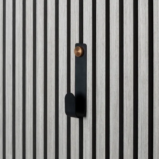 Trepanel Customise® Black Vertical Metal Hook with Brass Screw