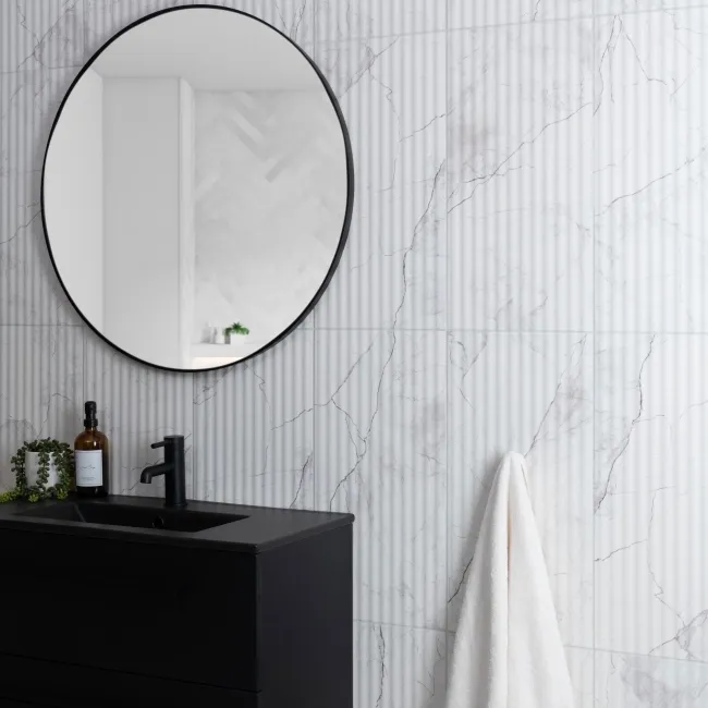 Clovelly White Decor Carrara Marble Effect Matt Wall Tiles