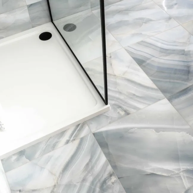 Lustra Blue Marble Effect Porcelain Tiles 600x600