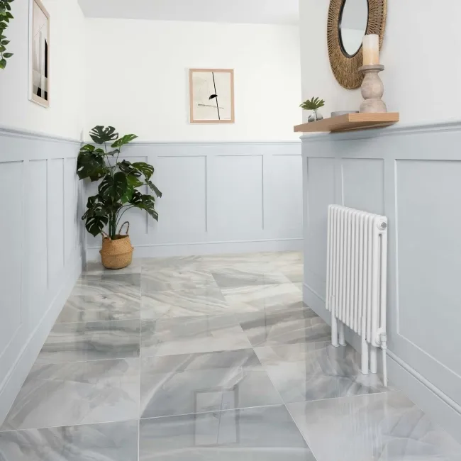 Lustra Blue Marble Effect Porcelain Tiles 600x600