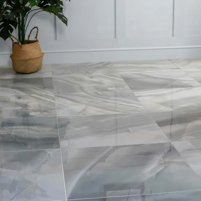 Lustra Blue Marble Effect Porcelain Tiles 600x600