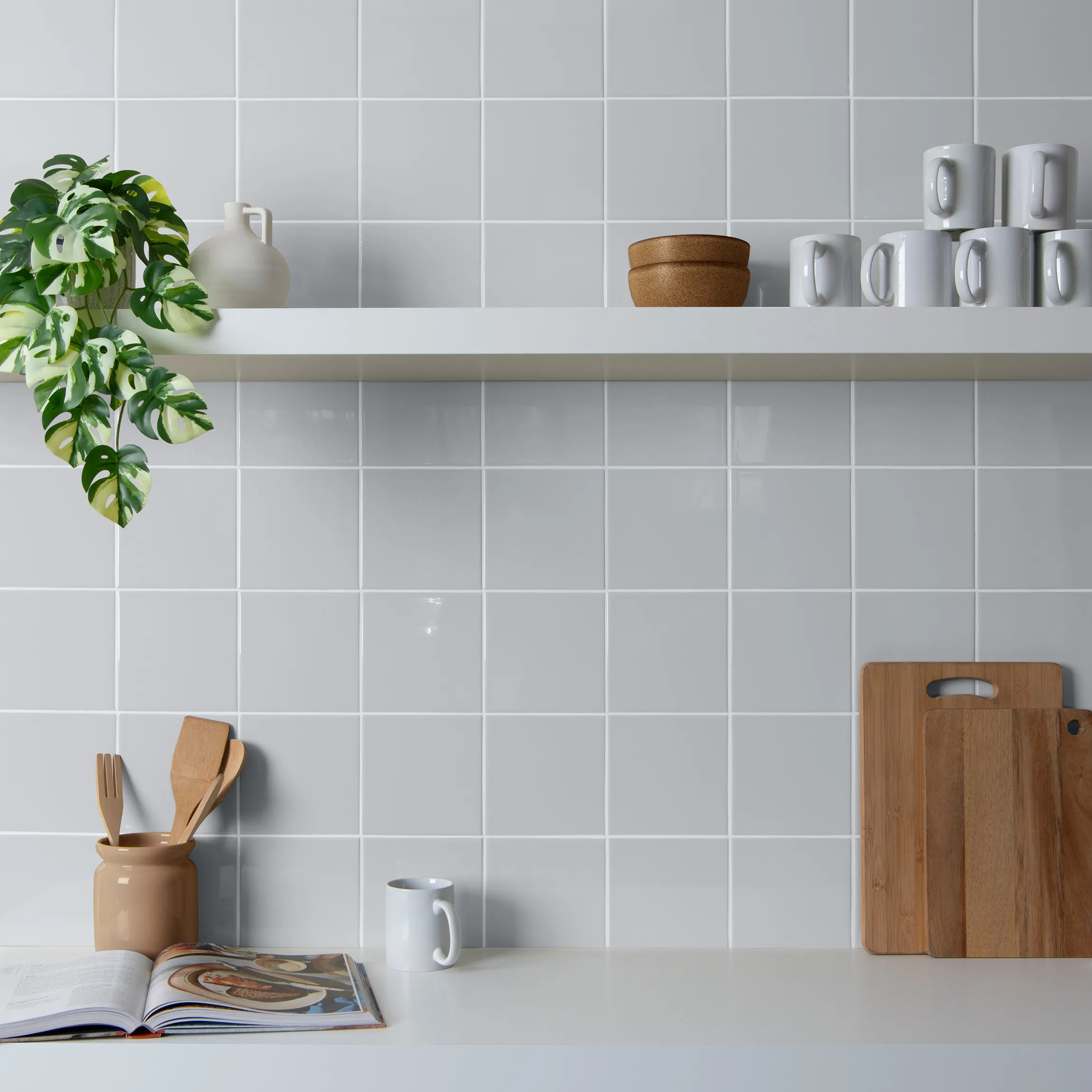 Prismatics Storm Grey Gloss Ceramic Wall Tiles