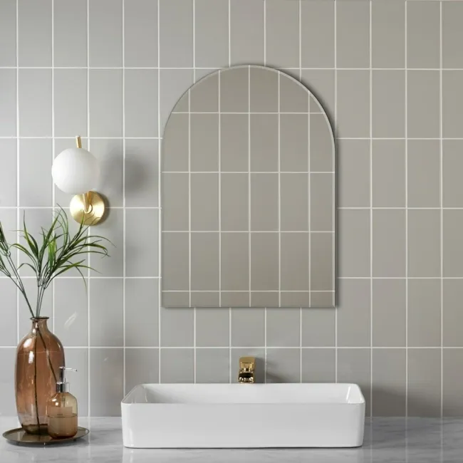 Flat Marble Arch Gloss Grey Metro Wall Tiles