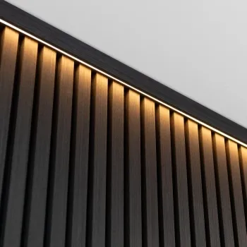 Trepanel® Black Wood Acoustic Panel Top Trim with Lighting Option