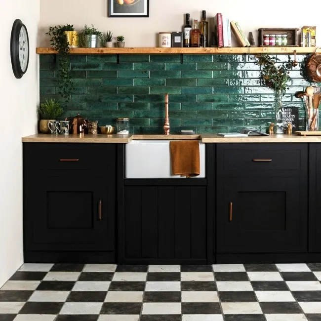 Hope Olive Gloss Brick Effect Wall Tiles | Walls and Floors