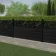 LuxeLine Composite Fence Panel Black 3ft High - Jungle Decorative Screen with Aluminium Post