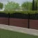 LuxeLine Composite Fence Panel Walnut 3ft High - Floral Decorative Screen with Aluminium Post