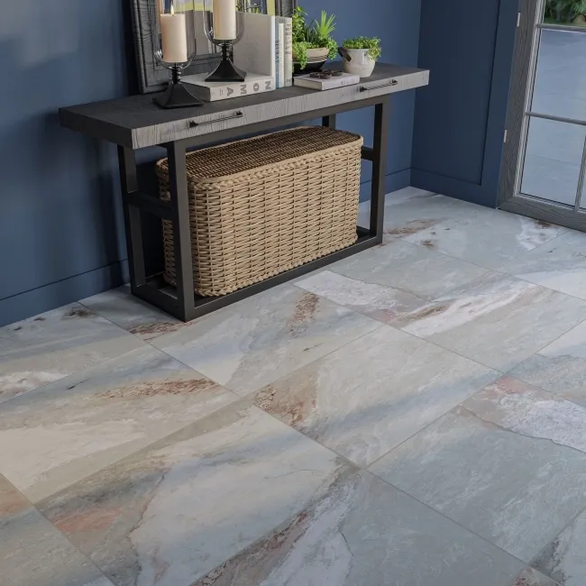 Lockstone Iceberg Light Grey Matt Slate Effect Wall and Floor Porcelain Tiles