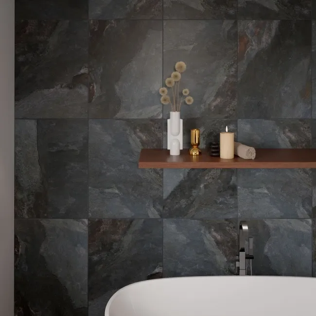 Lockstone Sapphire Blue Matt Slate Effect Wall and Floor Porcelain Tiles