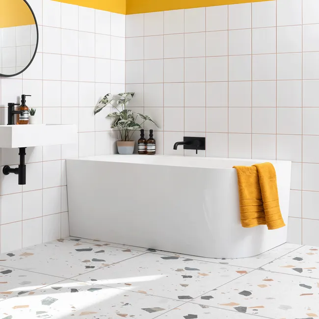 Sorrento White Matt Terrazzo Effect Wall and Floor Tile