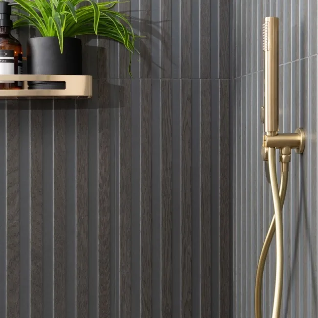 Timber Wood Brown Slat Wengue Ceramic Wall Tile