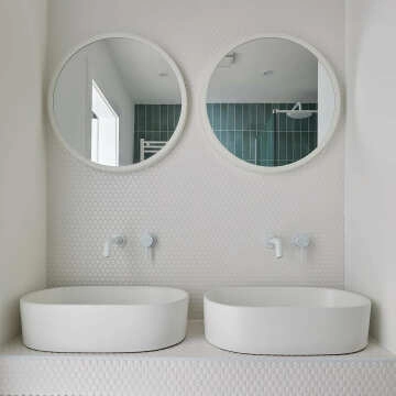 Pixel White Circular Matt 19mm Mosaic Tiles