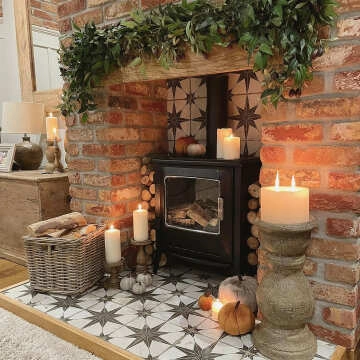 Scintilla Black Star Pattern Tiles