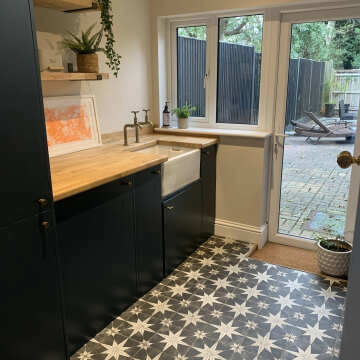 Scintilla Night Black Star Pattern Wall and Floor Tiles