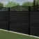 LuxeLine Composite Fence Panel Black 6ft High - Geometric Decorative Screen with Aluminium Post
