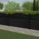LuxeLine Composite Fence Panel Black 3ft High - Floral Decorative Screen with Aluminium Post