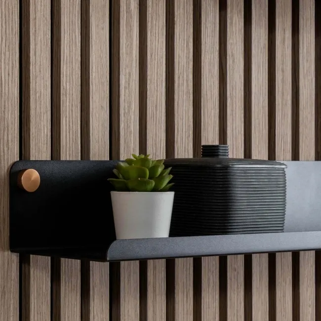 Trepanel Customise® Black Shelf 519mm inc Brass Screws