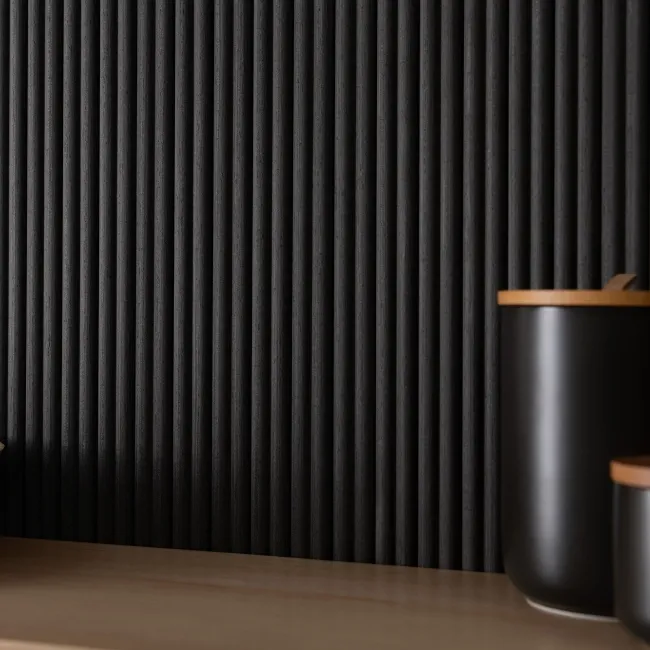 Trepanel Flex® Noir Black Flexible Acoustic Wood Panels 1200x600