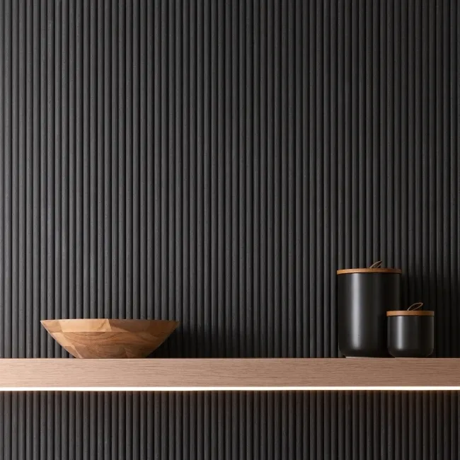 Trepanel Flex® Noir Black Flexible Acoustic Wood Panels 1200x600