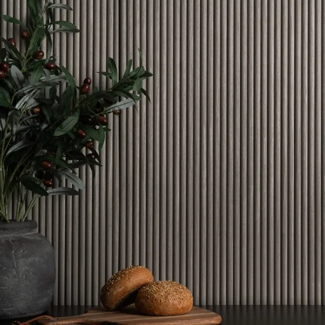 Trepanel Flex® Ash Grey Flexible Acoustic Wood Panels 1200x600