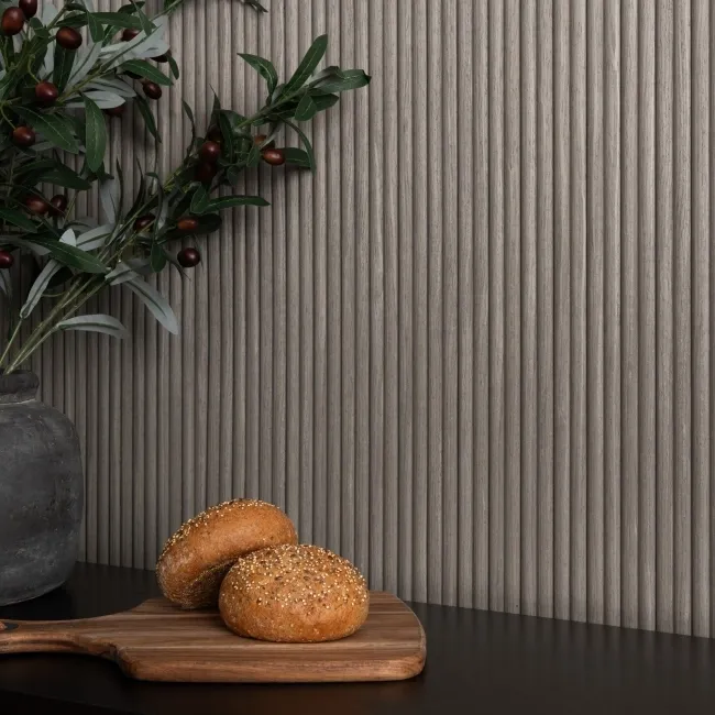 Trepanel Flex® Ash Grey Flexible Acoustic Wood Panels 1200x600