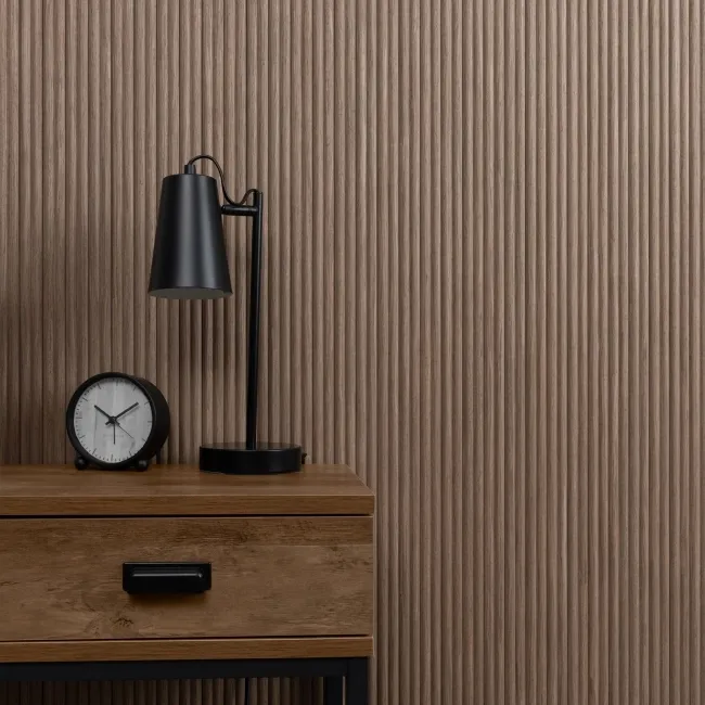 Trepanel Flex® Smoked Oak Flexible Acoustic Wood Panels 2400x300