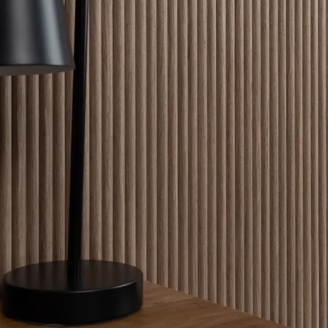 Trepanel Flex® Smoked Oak Flexible Acoustic Wood Panels 2400x300