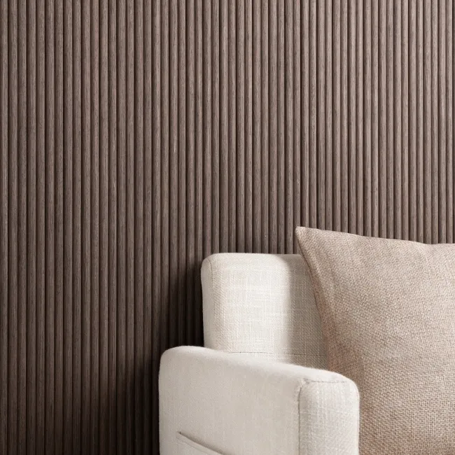 Trepanel Flex® Walnut Brown Flexible Acoustic Wood Panels 2400x300