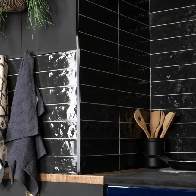 Faith Black Gloss Wall and Floor Tile