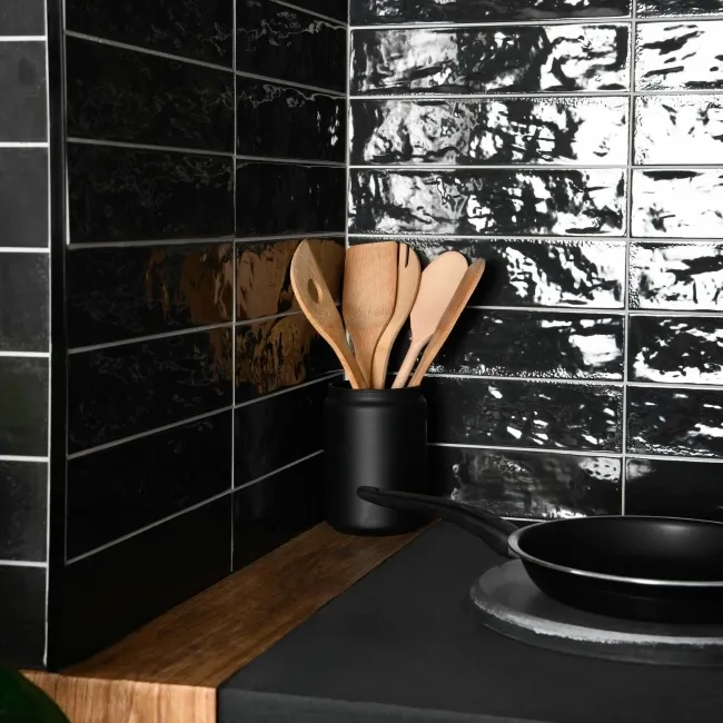 Faith Black Gloss Wall and Floor Tile