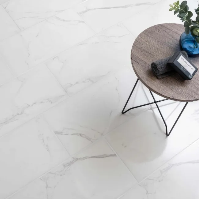 Cappella White Gloss Marble Effect 600x300 Wall and Floor Tiles