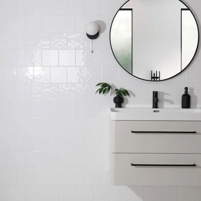 Devine Bumpy Gloss White Wall Tiles