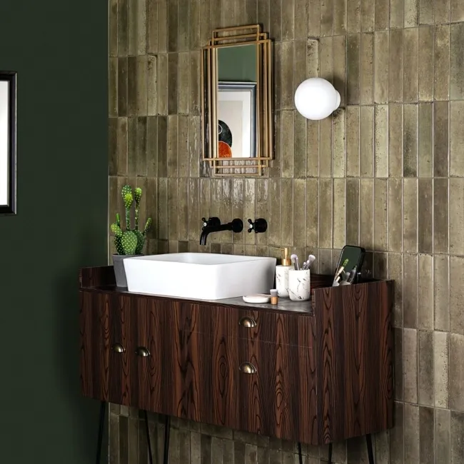 Hope Mink Brown Gloss Ceramic Brick Wall Tiles