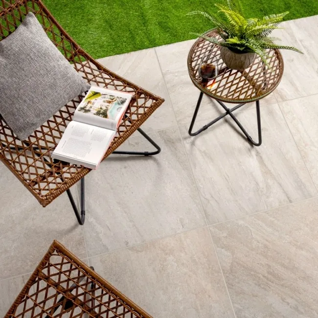 Icaria Beige Stone Effect 20mm Porcelain Paving Slabs