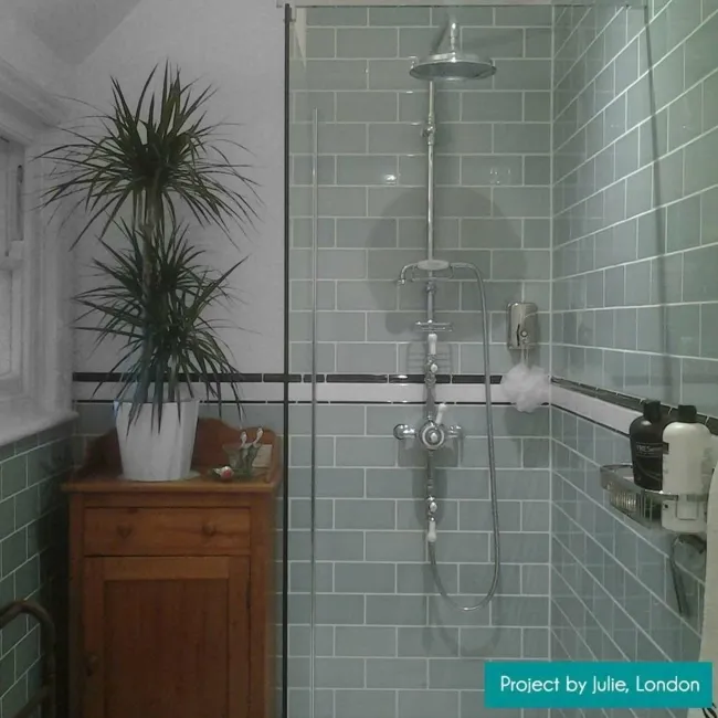 Ritz Leaf Blue Wall Gloss Brick Tiles