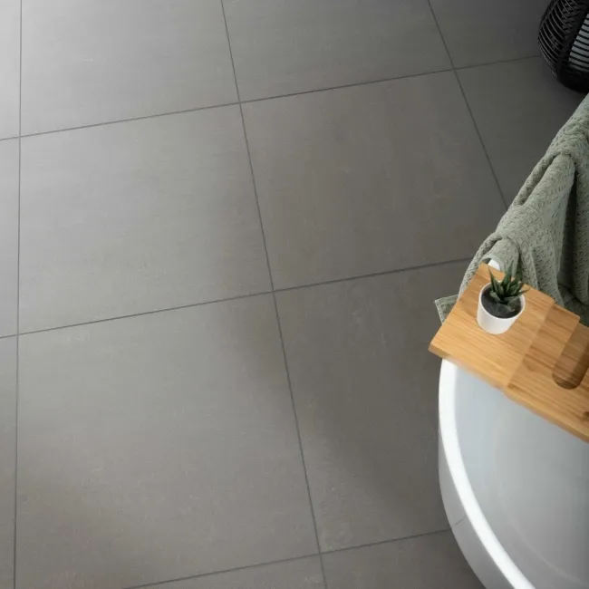 Lounge Matt Dark Grey Stone Effect 600x600 Floor Tiles