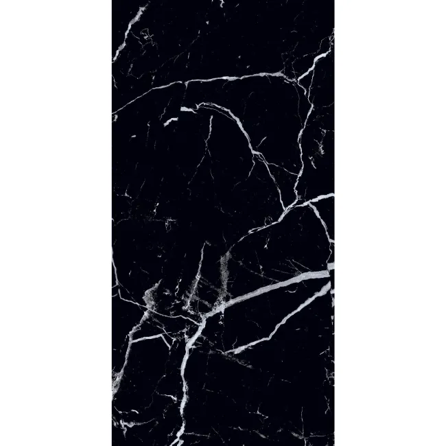 Marquina Polished Black Porcelain Marble Effect 60x120 Wall and Floor Tiles