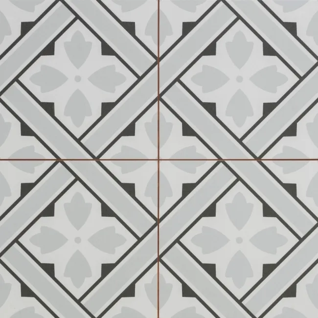 Mr Jones Grey Matt Patterned Ceramic Wall and Floor Tiles