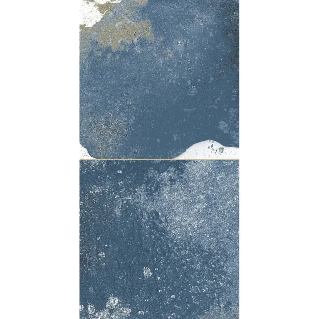 Raku Square Blue Gloss Patterned Wall Tiles