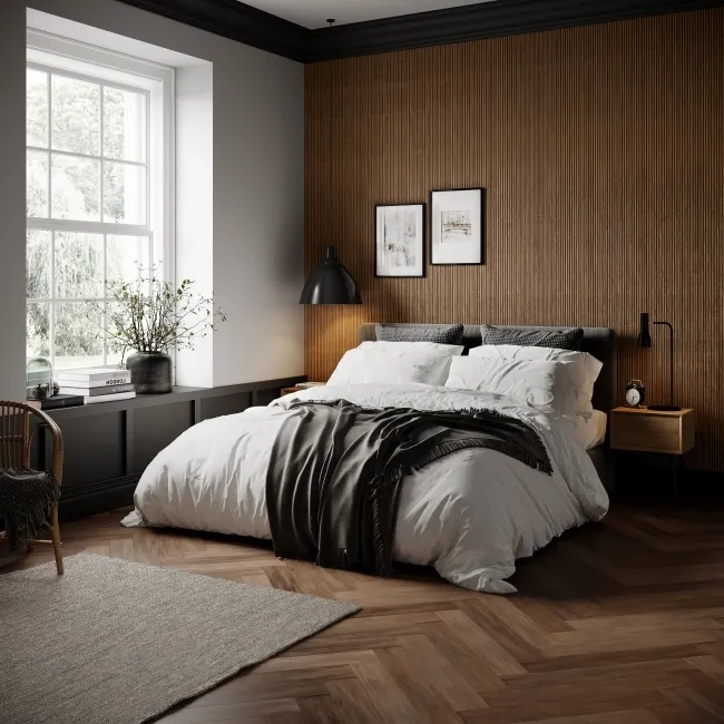 Trepanel Flex® Smoked Oak Flexible Acoustic Wood Panels 2400x300