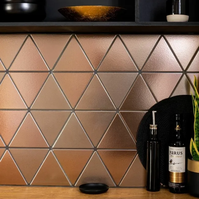 Aura Metallic Triangle Porcelain Wall Tiles