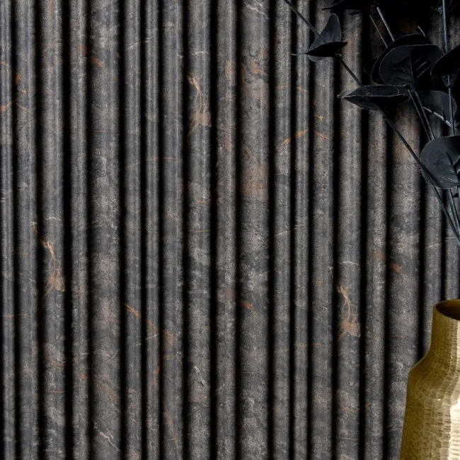 Trepanel Aqua 3D® Waterproof Dark Grey/Gold Marble Effect Grooved Wall Panel 3 Pack (Covers 0.87 SQM)