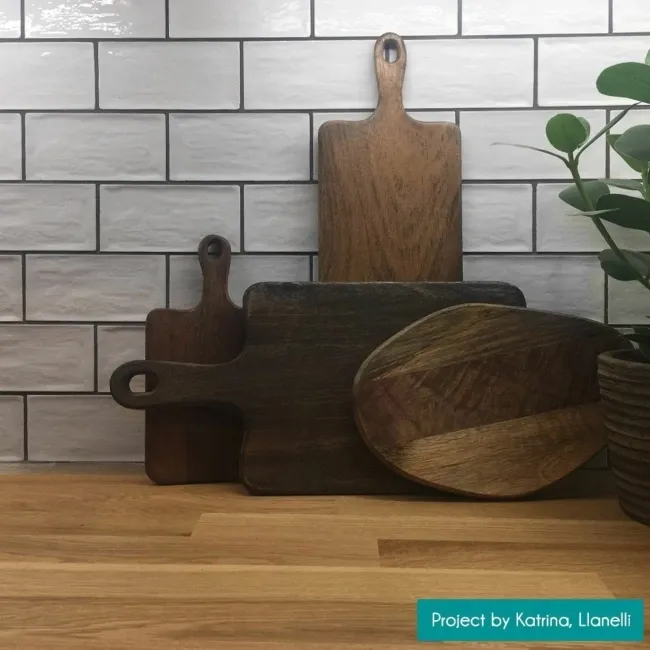 Rustic Ceramic White Gloss Mini Metro Wall Tiles
