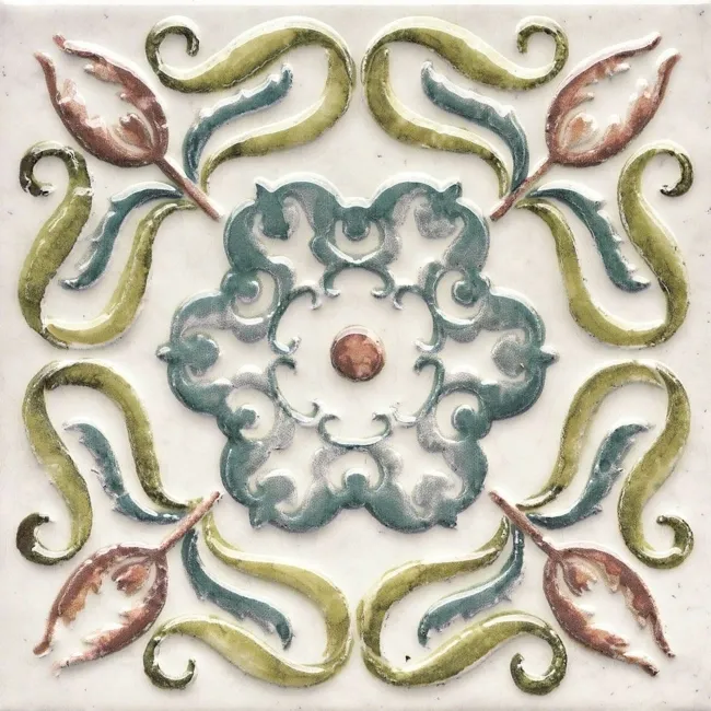 Lucy Flower Embossed Gloss Decor Wall Tiles