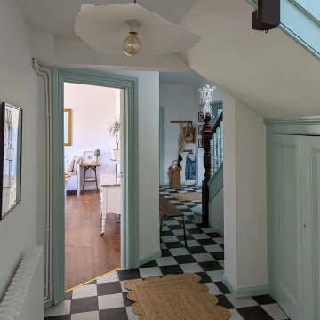 Moiety Black and White Matt Chequer Pattern Floor Tiles